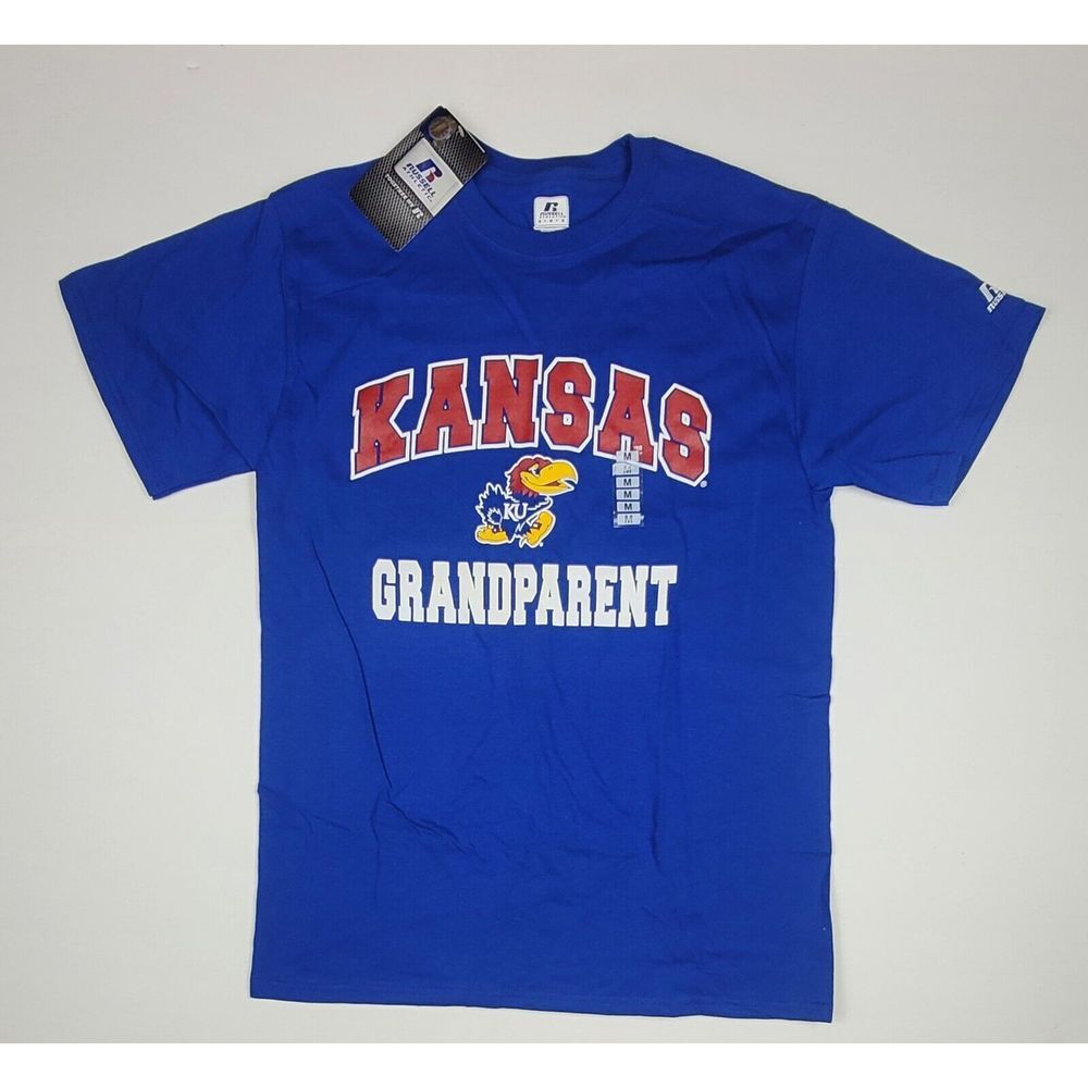 Kansas University KU Jayhawks T-shirt Mens Medium. Blue Grandparents Tee. NWT‎